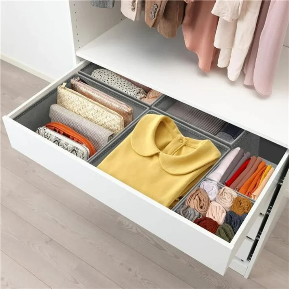 Drawer Organizers 12 Pack Closet Storage Bins for Clothes Socks Underwear